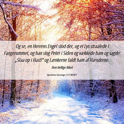 Picture 06 - Apostlenes Gerninger 12:7 DA1871 - Og se, en Herrens Engel stod der, og et Lys - Bible Verse Picture