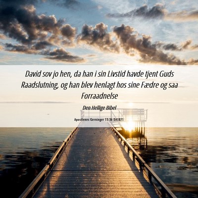 Picture 06 - Apostlenes Gerninger 13:36 DA1871 - David sov jo hen, da han i sin Livstid havde - Bible Verse Picture