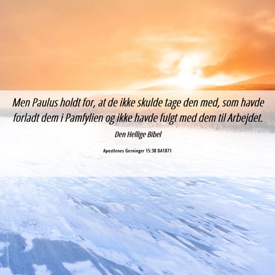 Picture 06 - Apostlenes Gerninger 15:38 DA1871 - Men Paulus holdt for, at de ikke skulde tage den - Bible Verse Picture