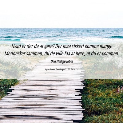 Picture 06 - Apostlenes Gerninger 21:22 DA1871 - Hvad er der da at gøre? Der maa sikkert komme - Bible Verse Picture