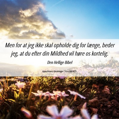 Picture 06 - Apostlenes Gerninger 24:4 DA1871 - Men for at jeg ikke skal opholde dig for længe, - Bible Verse Picture