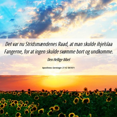 Picture 06 - Apostlenes Gerninger 27:42 DA1871 - Det var nu Stridsmændenes Raad, at man skulde - Bible Verse Picture