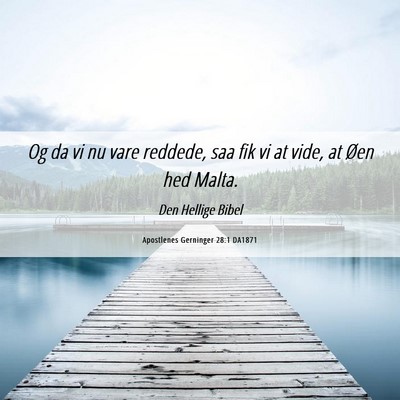 Picture 06 - Apostlenes Gerninger 28:1 DA1871 - Og da vi nu vare reddede, saa fik vi at vide, at - Bible Verse Picture