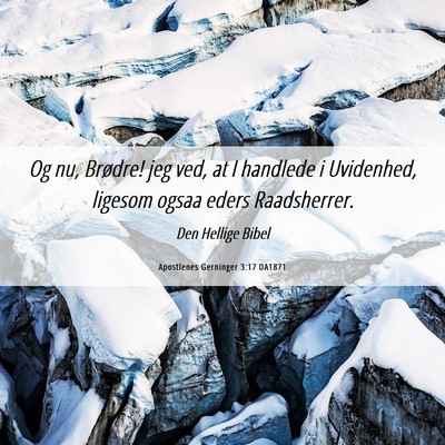 Picture 06 - Apostlenes Gerninger 3:17 DA1871 - Og nu, Brødre! jeg ved, at I handlede i - Bible Verse Picture
