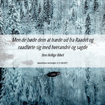 Picture 06 - Apostlenes Gerninger 4:15 DA1871 - Men de bøde dem at træde ud fra Raadet og - Bible Verse Picture