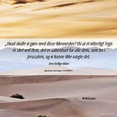 Picture 06 - Apostlenes Gerninger 4:16 DA1871 - „Hvad skulle vi gøre med disse Mennesker? thi - Bible Verse Picture