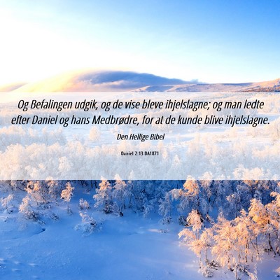 Picture 06 - Daniel 2:13 DA1871 - Og Befalingen udgik, og de vise bleve - Bible Verse Picture