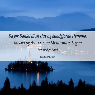 Picture 06 - Daniel 2:17 DA1871 - Da gik Daniel til sit Hus og kundgjorde Hanania, - Bible Verse Picture