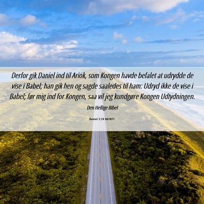 Picture 06 - Daniel 2:24 DA1871 - Derfor gik Daniel ind til Ariok, som Kongen havde - Bible Verse Picture