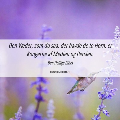 Picture 06 - Daniel 8:20 DA1871 - Den Væder, som du saa, der havde de to Horn, er - Bible Verse Picture