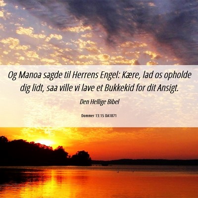 Picture 06 - Dommer 13:15 DA1871 - Og Manoa sagde til Herrens Engel: Kære, lad os - Bible Verse Picture