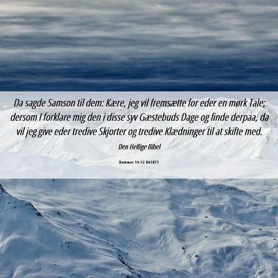 Picture 06 - Dommer 14:12 DA1871 - Da sagde Samson til dem: Kære, jeg vil - Bible Verse Picture