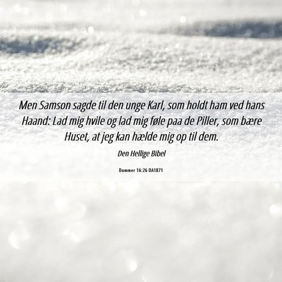 Picture 06 - Dommer 16:26 DA1871 - Men Samson sagde til den unge Karl, som holdt ham - Bible Verse Picture