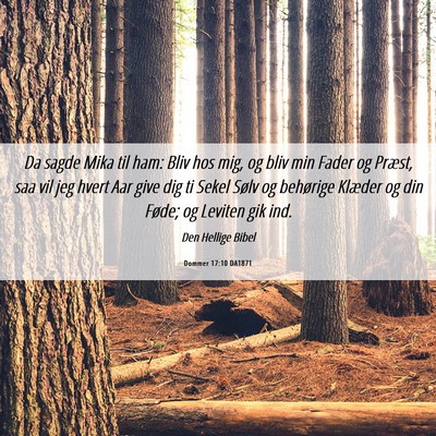 Picture 06 - Dommer 17:10 DA1871 - Da sagde Mika til ham: Bliv hos mig, og bliv min - Bible Verse Picture