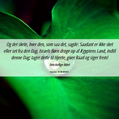 Picture 06 - Dommer 19:30 DA1871 - Og det skete, hver den, som saa det, sagde: - Bible Verse Picture