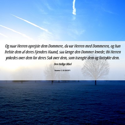Picture 06 - Dommer 2:18 DA1871 - Og naar Herren oprejste dem Dommere, da var - Bible Verse Picture