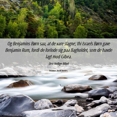 Picture 06 - Dommer 20:36 DA1871 - Og Benjamins Børn saa, at de vare slagne; thi - Bible Verse Picture