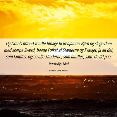 Picture 06 - Dommer 20:48 DA1871 - Og Israels Mænd vendte tilbage til Benjamins - Bible Verse Picture