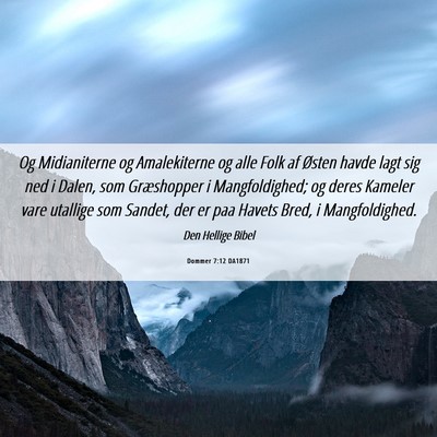Picture 06 - Dommer 7:12 DA1871 - Og Midianiterne og Amalekiterne og alle Folk af - Bible Verse Picture