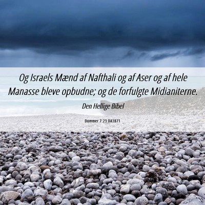 Picture 06 - Dommer 7:23 DA1871 - Og Israels Mænd af Nafthali og af Aser og af - Bible Verse Picture