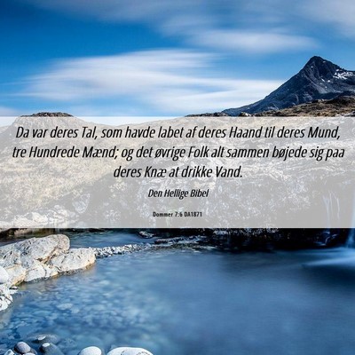 Picture 06 - Dommer 7:6 DA1871 - Da var deres Tal, som havde labet af deres Haand - Bible Verse Picture