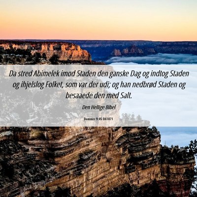 Picture 06 - Dommer 9:45 DA1871 - Da stred Abimelek imod Staden den ganske Dag og - Bible Verse Picture