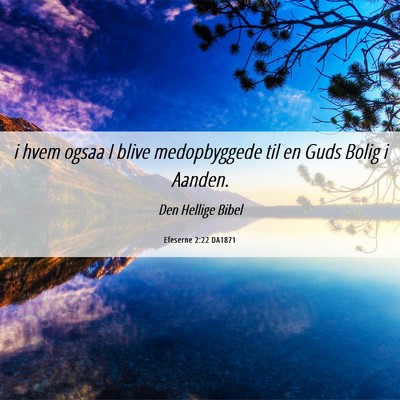 Picture 06 - Efeserne 2:22 DA1871 - i hvem ogsaa I blive medopbyggede til en Guds - Bible Verse Picture