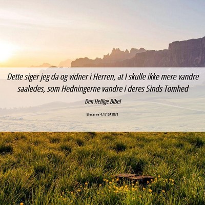 Picture 06 - Efeserne 4:17 DA1871 - Dette siger jeg da og vidner i Herren, at I - Bible Verse Picture