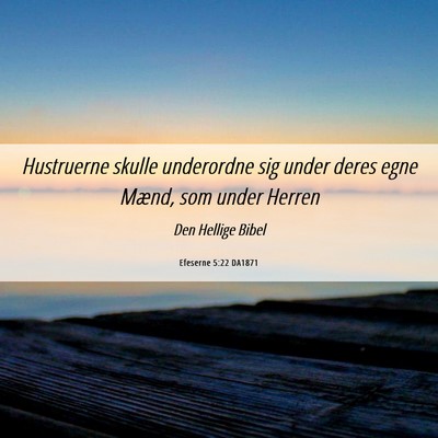 Picture 06 - Efeserne 5:22 DA1871 - Hustruerne skulle underordne sig under deres egne - Bible Verse Picture
