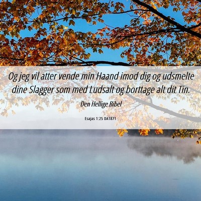 Picture 06 - Esajas 1:25 DA1871 - Og jeg vil atter vende min Haand imod dig og - Bible Verse Picture