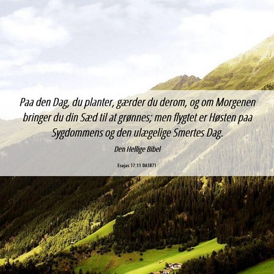 Picture 06 - Esajas 17:11 DA1871 - Paa den Dag, du planter, gærder du derom, og om - Bible Verse Picture