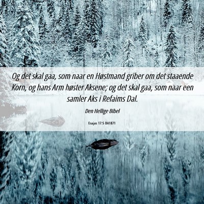 Picture 06 - Esajas 17:5 DA1871 - Og det skal gaa, som naar en Høstmand griber om - Bible Verse Picture