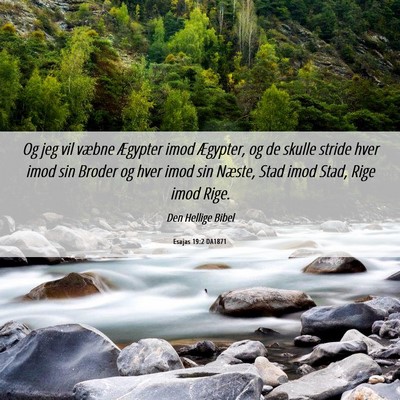 Picture 06 - Esajas 19:2 DA1871 - Og jeg vil væbne Ægypter imod Ægypter, og de - Bible Verse Picture