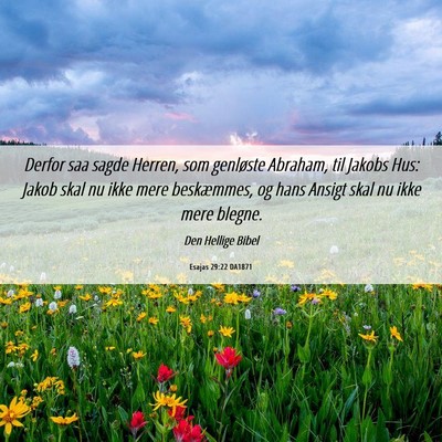 Picture 06 - Esajas 29:22 DA1871 - Derfor saa sagde Herren, som genløste Abraham, - Bible Verse Picture