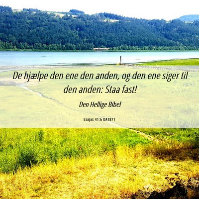 Picture 06 - Esajas 41:6 DA1871 - De hjælpe den ene den anden, og den ene siger - Bible Verse Picture