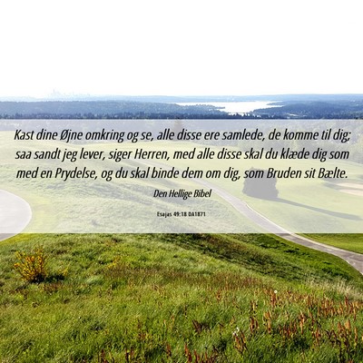 Picture 06 - Esajas 49:18 DA1871 - Kast dine Øjne omkring og se, alle disse ere - Bible Verse Picture