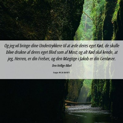 Picture 06 - Esajas 49:26 DA1871 - Og jeg vil bringe dine Undertrykkere til at æde - Bible Verse Picture