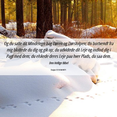 Picture 06 - Esajas 57:8 DA1871 - Og du satte dit Mindetegn bag Døren og - Bible Verse Picture