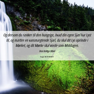 Picture 06 - Esajas 58:10 DA1871 - Og dersom du rækker til den hungrige, hvad din - Bible Verse Picture