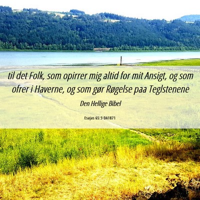 Picture 06 - Esajas 65:3 DA1871 - til det Folk, som opirrer mig altid for mit - Bible Verse Picture