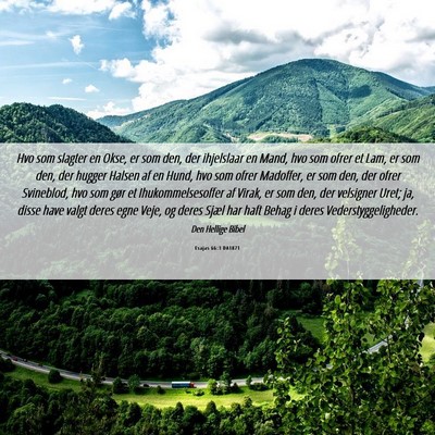 Picture 06 - Esajas 66:3 DA1871 - Hvo som slagter en Okse, er som den, der - Bible Verse Picture