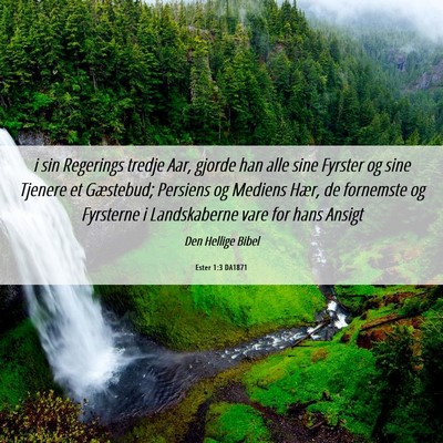 Picture 06 - Ester 1:3 DA1871 - i sin Regerings tredje Aar, gjorde han alle sine - Bible Verse Picture