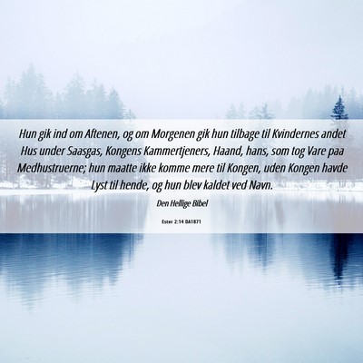 Picture 06 - Ester 2:14 DA1871 - Hun gik ind om Aftenen, og om Morgenen gik hun - Bible Verse Picture