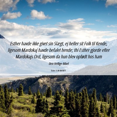 Picture 06 - Ester 2:20 DA1871 - Esther havde ikke givet sin Slægt, ej heller sit - Bible Verse Picture