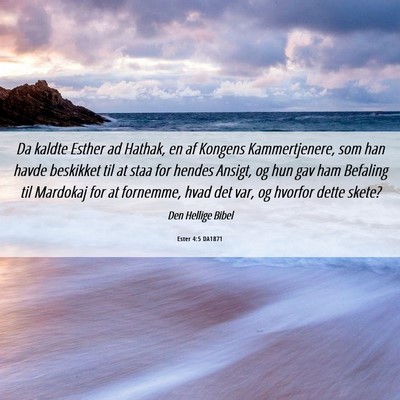 Picture 06 - Ester 4:5 DA1871 - Da kaldte Esther ad Hathak, en af Kongens - Bible Verse Picture