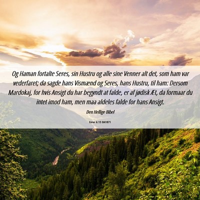 Picture 06 - Ester 6:13 DA1871 - Og Haman fortalte Seres, sin Hustru og alle sine - Bible Verse Picture