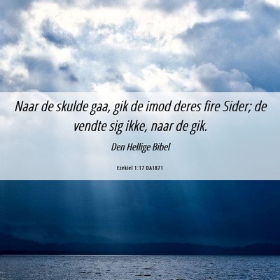 Picture 06 - Ezekiel 1:17 DA1871 - Naar de skulde gaa, gik de imod deres fire Sider; - Bible Verse Picture