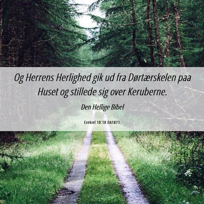 Picture 06 - Ezekiel 10:18 DA1871 - Og Herrens Herlighed gik ud fra Dørtærskelen - Bible Verse Picture