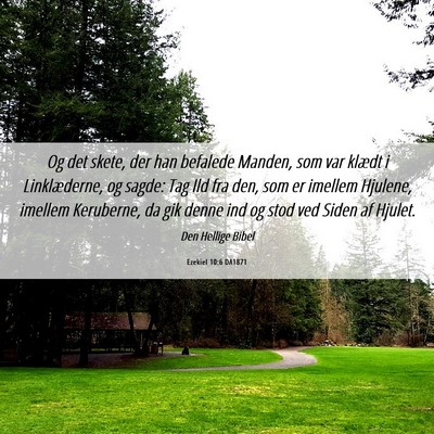 Picture 06 - Ezekiel 10:6 DA1871 - Og det skete, der han befalede Manden, som var - Bible Verse Picture