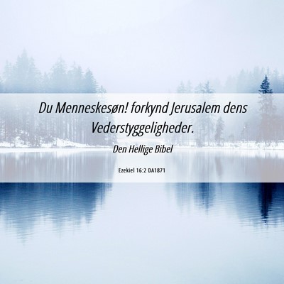 Picture 06 - Ezekiel 16:2 DA1871 - Du Menneskesøn! forkynd Jerusalem dens - Bible Verse Picture